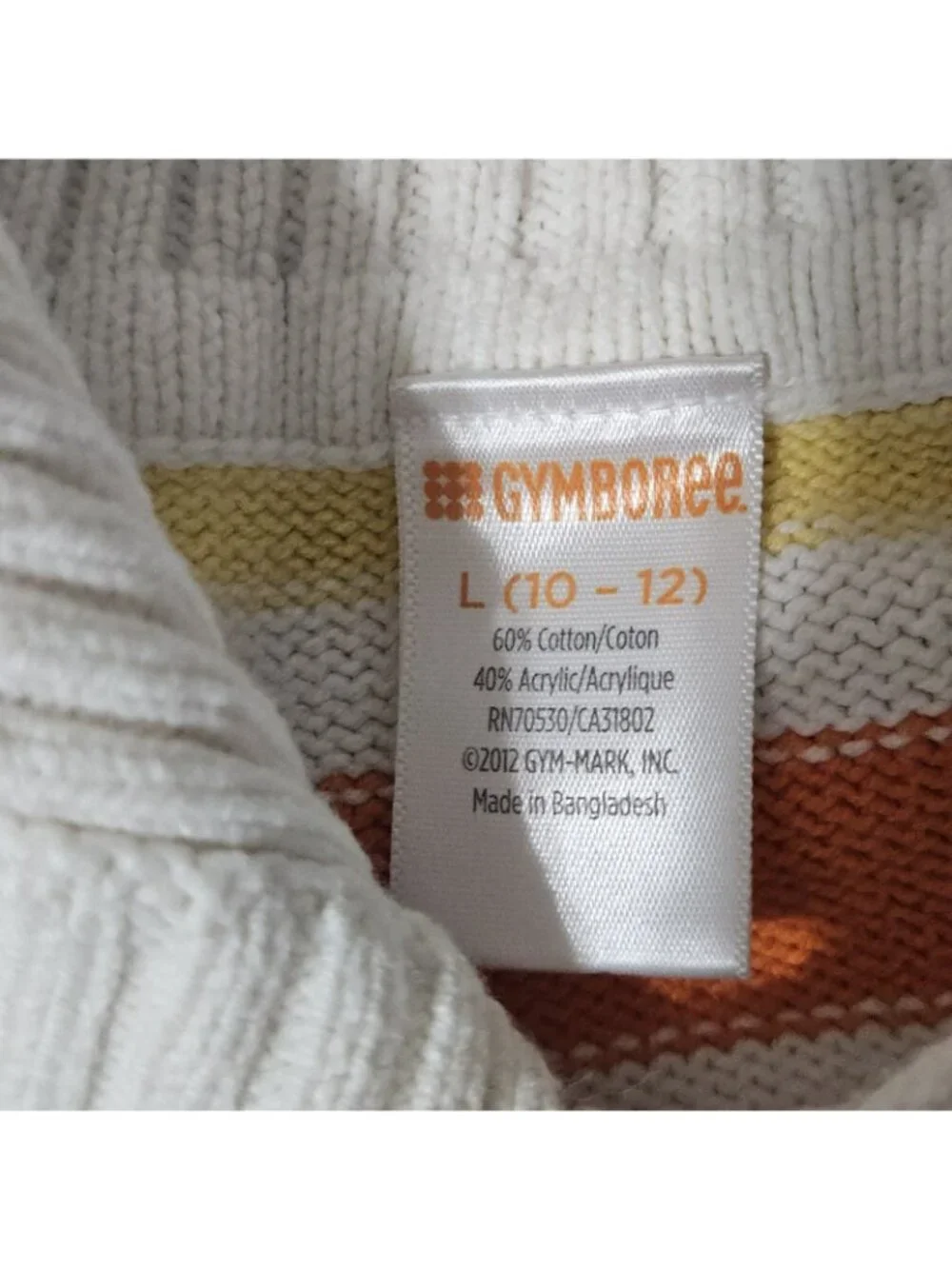 Gymboree Girls Size L 10-12 Rainbow Striped Cardigan Sweater Tie Back